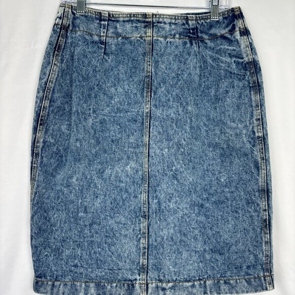 VTG Stonewashed Denim Skirt Juniors Size 13 100% Cotton Front Zip Y2K Streetwear - Picture 2 of 11